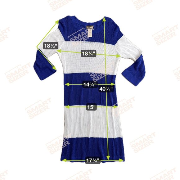 Tommy‎ Bahama Womens Swim Cover Up Dress L Open Knit Blue White Striped Nautical - Picture 2 of 7